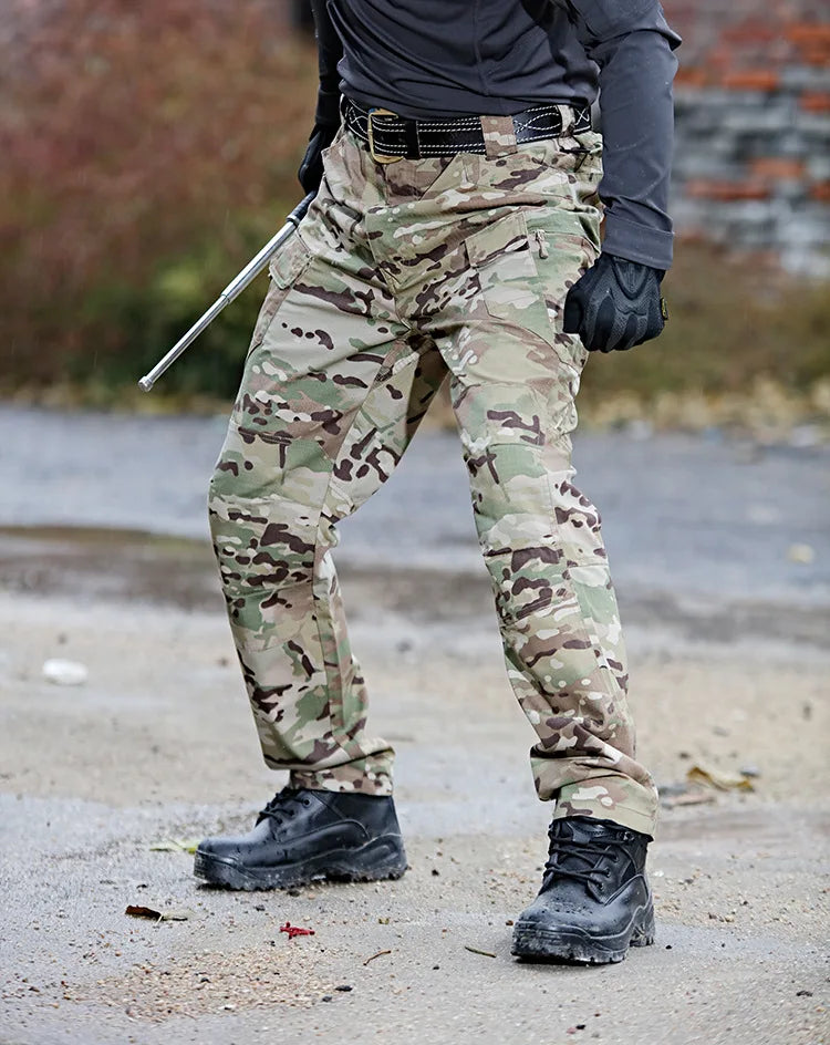 Tactical Cargo Pants Men Combat Outdoor Hiking Work Joggers Lightweight Trousers Male Elasticity Multiple Pockets Resistant Pant