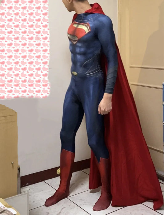 Adults The Man of Steel Cosplay Costume Zentai Suit Superhero Halloween Bodysuit Party Jumpsuit