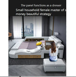 Light Luxury Leather Multi-functional Intelligent Projection Bed Modern Simple 1.8 Double Bed Storage Wedding Bed