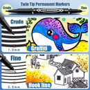 10Pcs Double Tip Permanent Markers Pens Waterproof Oily Fine Tip Black Painting Marker Graffiti Marking Pens School Supplies