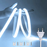 Tira de LED de 220 V con interruptor de encendido/apagado, resistente al agua, flexible, para dormitorio, cocina, jardín, iluminación exterior.