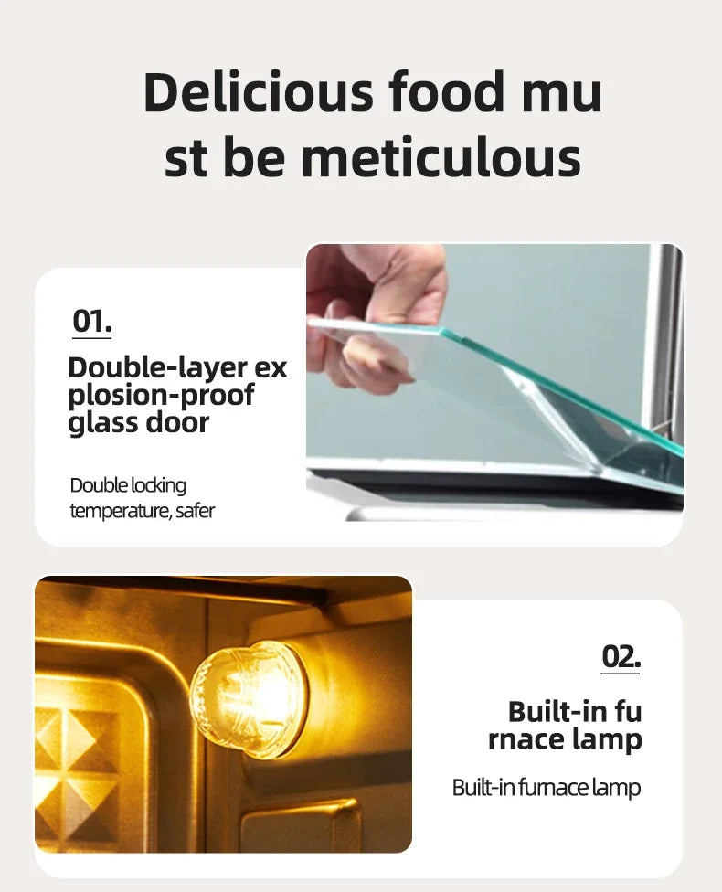 Smart air fryer oven 26L 13L Large Capacity Electric Air Fryers Visible Window Household Kitchen Deep Fryer without Oil EU 220V