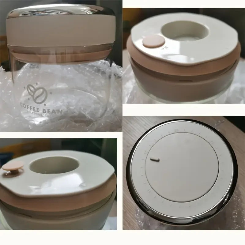500/1100/1700 Coffee Beans Vacuum Sealed Tank Glass Food Storage Jars with CO2 Valve Household Moisture-proof Airtight Container