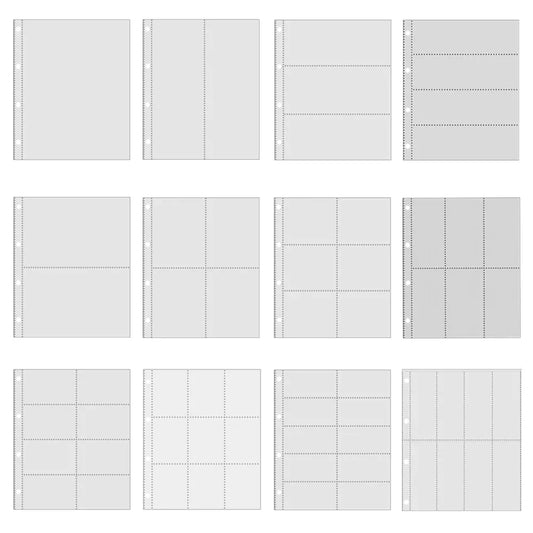 PLRBOK A4 Clear 10 Pcs Photo Album Refill Pages File Protector 4 Hole 6×4 10×15 4 Ring Binder Photocards Postcard Card Notebook