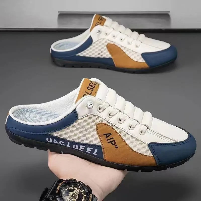 2025 Summer New Half Carrier Men's Shoes Soft Sole Casual Comfortable Sneakers Men's Slip-on Beanie Shoes sneakers for men