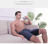 Men's Underpants Boxer Shorts Mid Waist Bamboo Fiber Boxers Plus Size 5XL 6XL 7XL Open Crotch Long Boxer Cotton Men Underwear