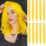 KIt 10 mechas coloridas de cabelos com clip invisível extensões sintéticas praticas