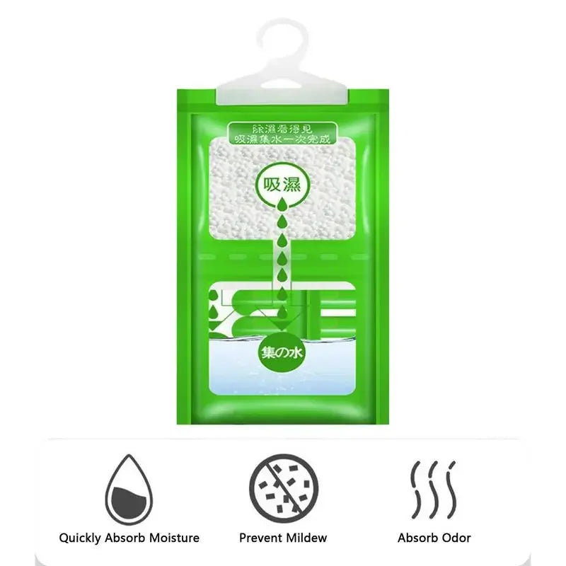 10PCS Moisture Absorber Hanging Bag Moldproof Wardrobe Antihumidity Bags Dry Bag Dehumidification for Closet Indoor Desiccant