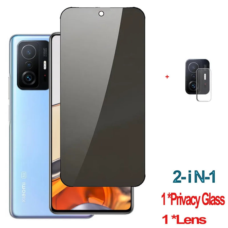 Privacy Glass For Xiaomi 14T 13T 11T 12T Pro Anti-Spy Tempered Glass Mi 11 Lite 5g NE Screen Protector Xiomi 11 T Film Smartphone Mi 11Lite 11i Mi11T Prevent Peeping Protective Glasses Mi 11T Pro 9H Glare Glass
