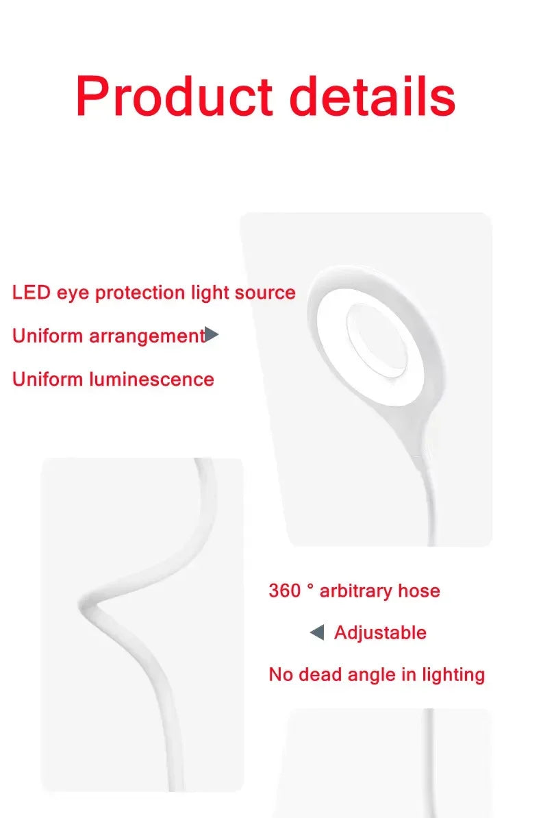 USB 18LEDs Direct Plug Portable Lamp Notebook Computer Lamp Eye Protection Student Study Reading Available Night Light Lighting