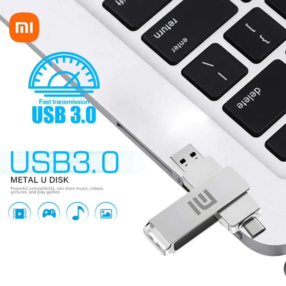 Memoria USB Xiaomi de 2 TB, 256 GB, tipo C, OTG, 64 GB, 512 GB, alta velocidad, 1 TB, regalo con llavero