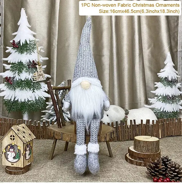 Boneca do Gnome sem rosto do Natal, decorações do Feliz Natal para a casa, ornamento do Natal, ano novo 2024, 2023