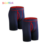2-pack Long Leg Boxer Shorts Men's Underwear Kit Homme Underpants Boxershorts Slip Underwear for Man Cotton Male Sexy Set Box Gym