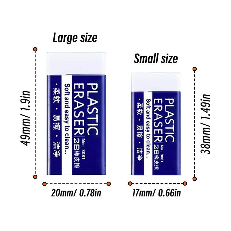 1/10/30pcs 2B Eraser Clean and Mess Free Student Exam Office Sketch Soft Eraser for Kids Correction Supplies Pencil Rubber
