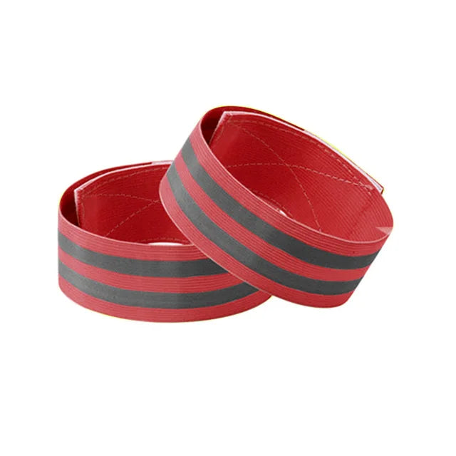 Braçadeira elástica reflexiva para crianças Pulseira de tornozelo e perna Refletor de segurança para ciclismo noturno ao ar livre, corrida e corrida, 1 par