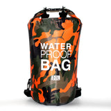 Bolsa impermeable portátil de camuflaje para exteriores, 2/5/10/15/20/30 l, para rafting, buceo, recubierta de PVC, para natación y trekking fluvial.