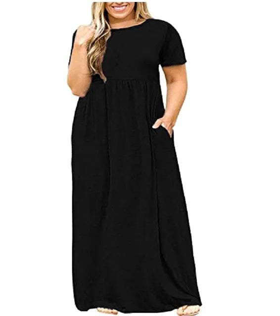 Women's wear-resistant printed maxi dress, large size dress, large size, fat mm, summer clothing 