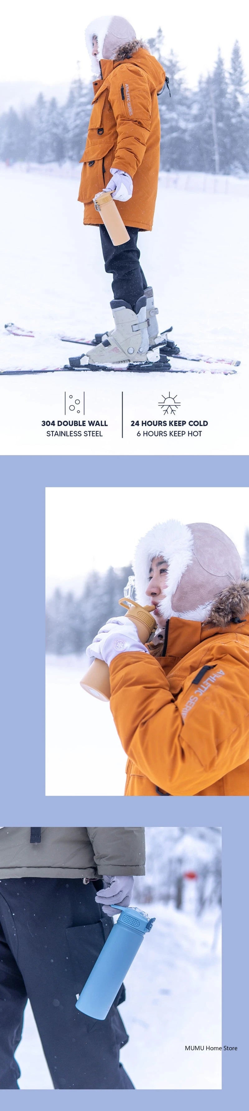 Tyeso 600/750ML Stainless Steel Thermo Bottle Car Thermal Cup Sports Water Bottles Keep Cold and Hot Vacuum Flasks Insulated Cup