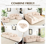 118" Compressed Sofa for Living Room L Shaped Boneless Couch, Modular Sectional Sofa, Sofa Bed Memory Foam Couches with Chaise