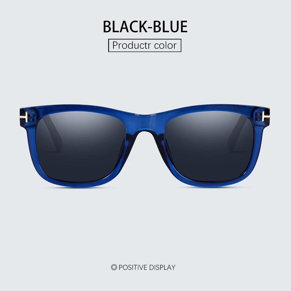 Fashion Square Polarized Sunglasses for Men, Driving, Fishing, Luxury Brand Designer UV400 Eyewear