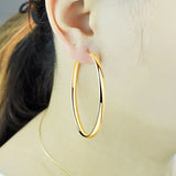 Somila S925 Sterling Silver Big Hoop Earrings For Women Brincos Moda Jewelry Accessories 3.0MM Fashion Cерьги Kольца 30-60MM
