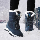 Zapatos de invierno para mujer, botas impermeables a la moda para actividades al aire libre, botas de nieve resistentes al desgaste, botas de nieve cálidas de felpa, novedad de 2024