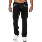 Straight Jeans Men Washed No Hole Jeans Spring Summer Boyfriend Jeans Streetwear Loose Casual Designer Long Denim Pants Trousers