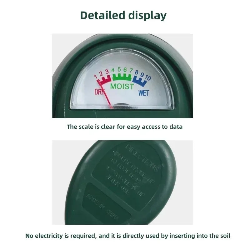 Medidor de humedad del suelo Sensor de agua para plantas Probador de humedad seca del suelo Detector de humedad especial para plantar flores en macetas en el hogar