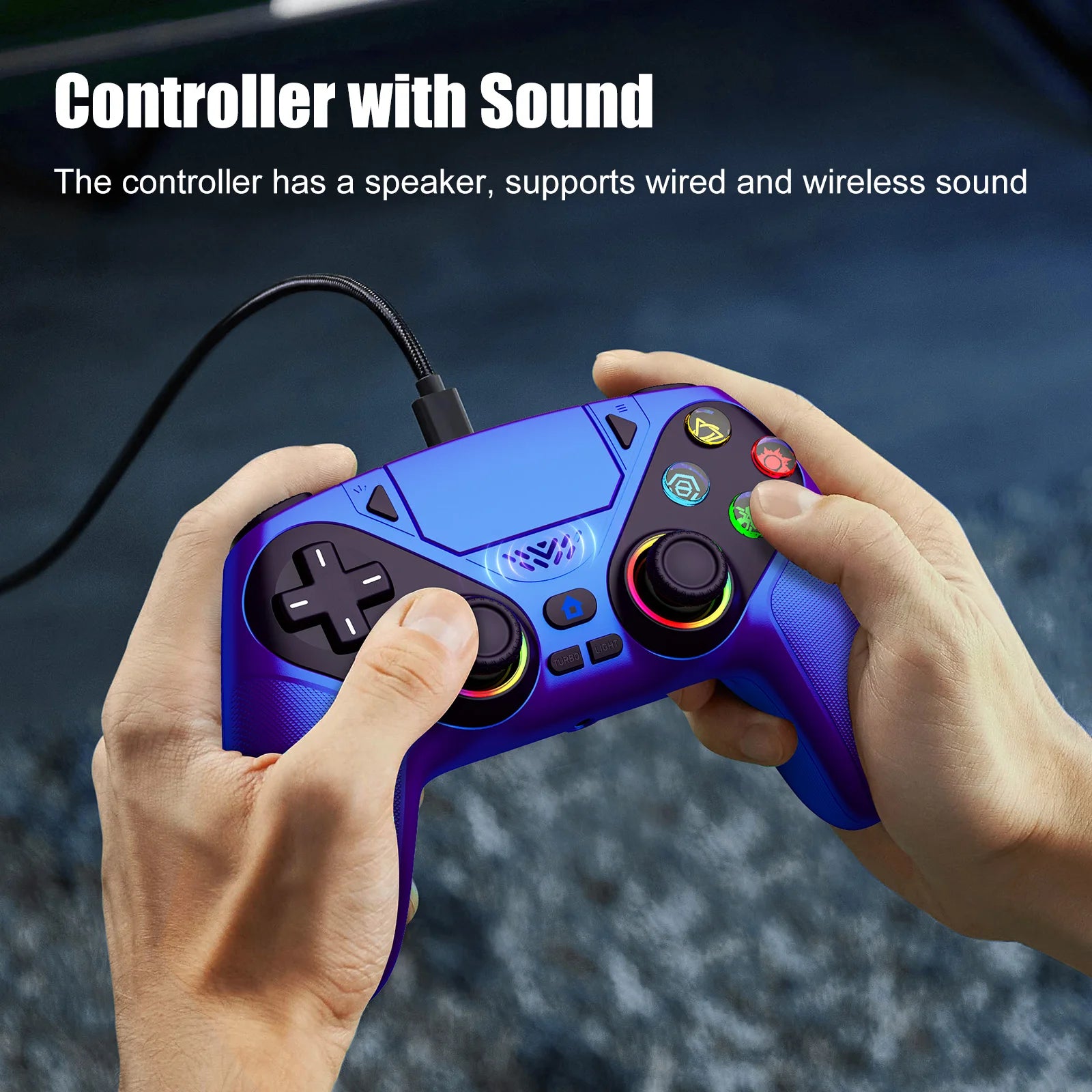 Controller For Playstation 5 PS5/PS5 Pro/Slim/PC Gamepads W/Hall Effect RGB Wireless Game Control Joystick Marco/Turbo Program