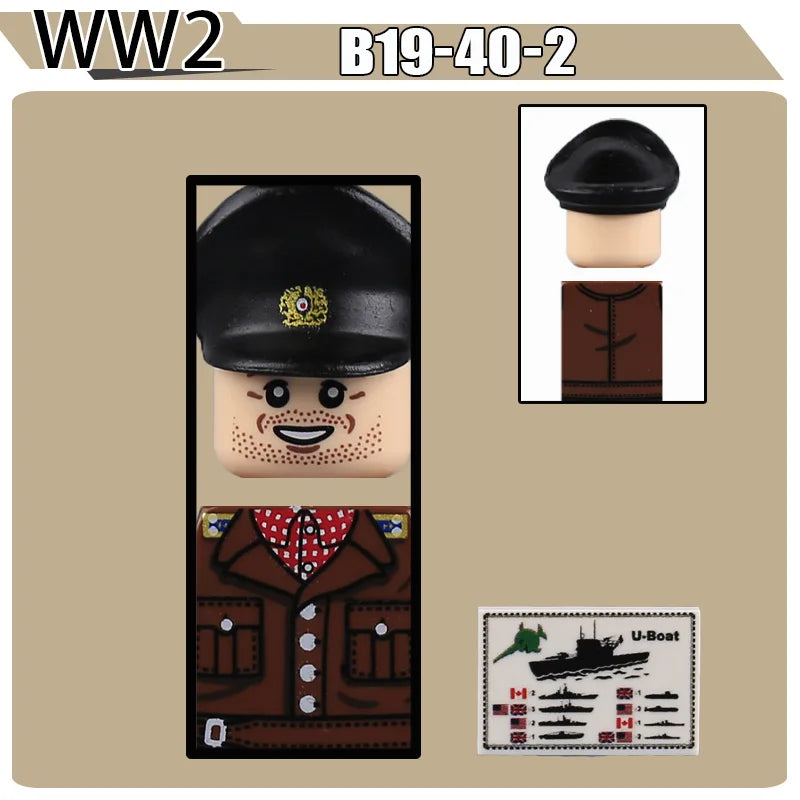 WW2 Military Soldier Figures Building Blocks Soviet British Army German Camouflage Warrior Infantry Accessories Bricks Toys Gift