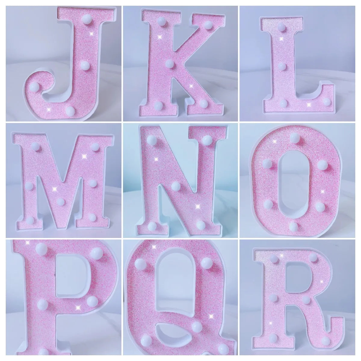 Pink Romantic Luxury LED Light 6.3-inch Pink Decorative Alphabet Number Light Battery Powered Christmas Decorative Light Wedding