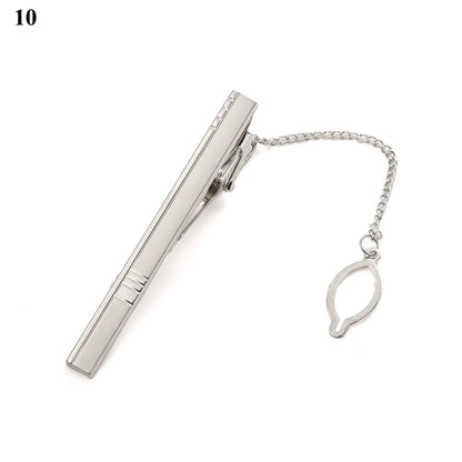 New Metal Silver Color Tie Clip For Men Wedding Necktie Tie Clasp Clip Gentleman Ties Bar Crystal Tie Pin For Men's Accessories