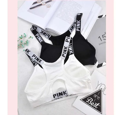 Women's Sports Bra Push Up Fitness Bra Yoga Bra Sport Underwear Running Gym Fitness Tops Black White Letters Seamless Underwear