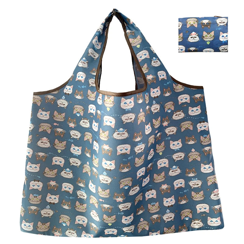Folding Shopping Bag Large Capacity Environmental Protection Portable Handbag Supermarket Toy Storage Bags Travel Grocery Bag