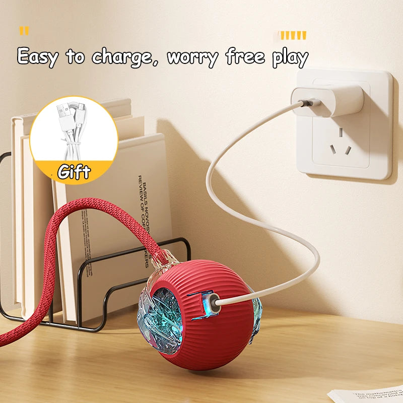 New Rechargeable Smart Interactive Ball for Pets, Motorized Toy, Dog and Cat Training, Simulated Mouse, 3 Modes, Wake-Up Ball