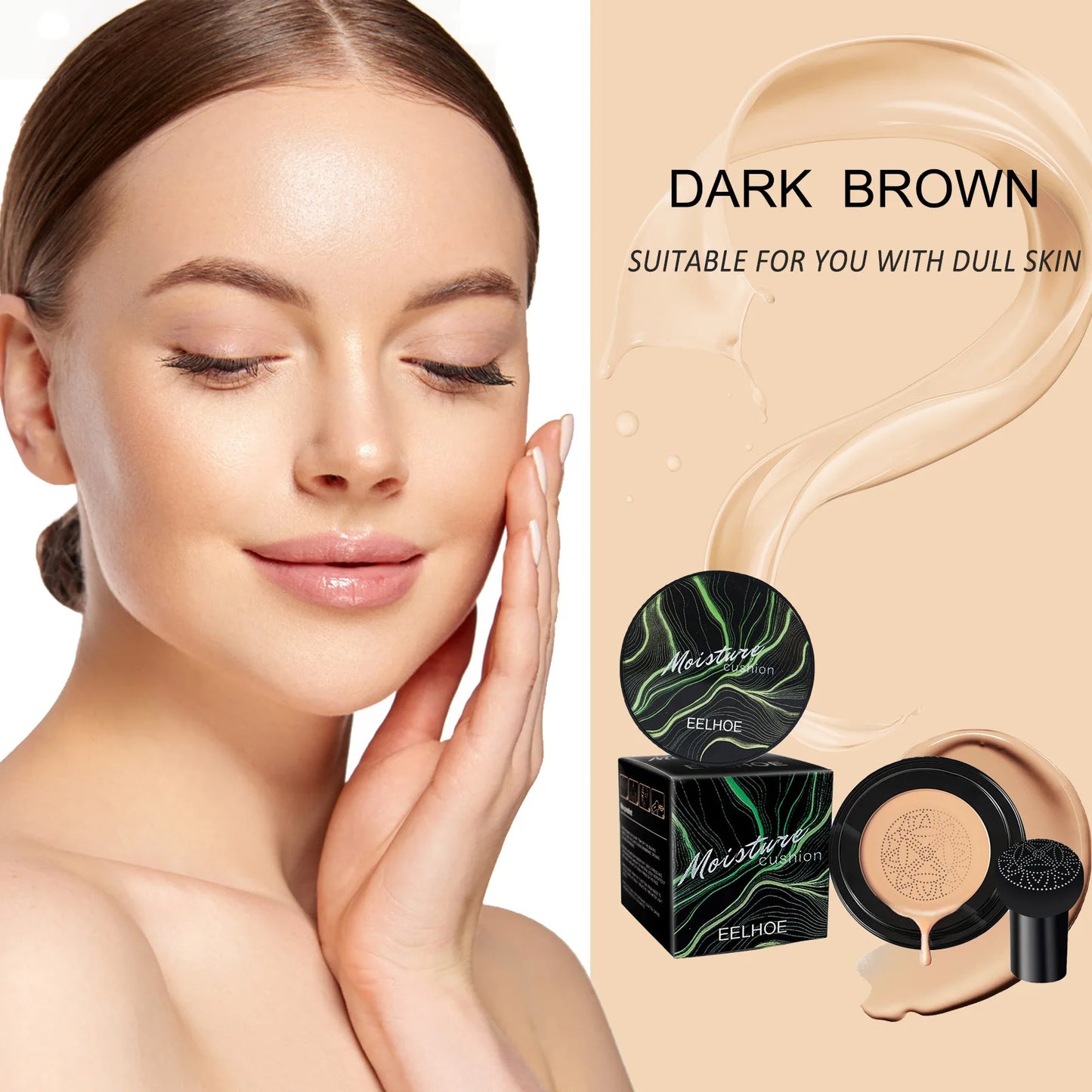 Eelhoe cabeça de cogumelo almofada de ar bb creme hidratante à prova dwaterproof água rosto cosméticos iluminando maquiagem base creme mágico fundação