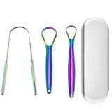 1/2/4 Pcs Reusable Stainless Steel Useful Tongue Scraper Cleaner Fresh Breath Cleaning Coated Tongue Oral Hygiene Care Tools