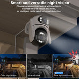 WONSDAR 2pcs Outdoor WIFI IP Camera Smart Home Security Protection PTZ Camera AI Auto Tracking Night Vision Surveillance iCsee