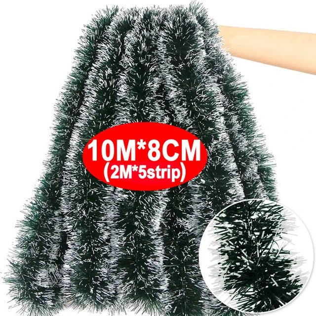 Christmas Green Cane Ribbons Garland DIY Christmas Tree Ornaments Green Cane Ribbons Wreath Hanging Pendant Home Party Decoration 