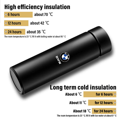 Termo inteligente con pantalla de temperatura, de acero inoxidable 304, con aislamiento al vacío, para BMW M Performance.