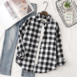 Casual Women's Plaid Shirt 2025 Spring Autumn New Ladies Loose Blouse and Tops Female Long Sleeve Shirts Fresh Checked Clothes