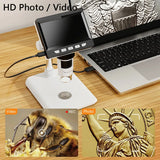 4.3 Inch Digital Microscope 1080P 50-1000x Coin Microscope 2000mAh Soldering Microscope for Electronics Repair PCB PC Laptop