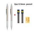 Mechanical Pencil Set 0.3 0.5 0.7 0.9 1.3 2.0mm Full Metal Art Drawing Painting Automatic Pencil with Leads Office School Supply