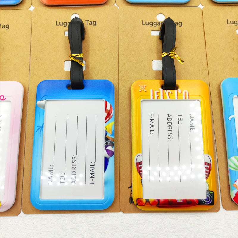 Let's Travel Luggage Label Men Travel Luggage Tag Boys Suitcase ID Address Holder Baggage Boarding Portable Suitcase Ticket