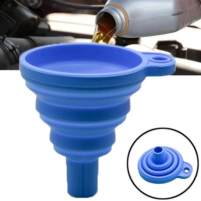 Embudo universal de silicona para motor de coche, para cambio de líquido lavaparabrisas, plegable, portátil, para cambio de aceite y gasolina. 