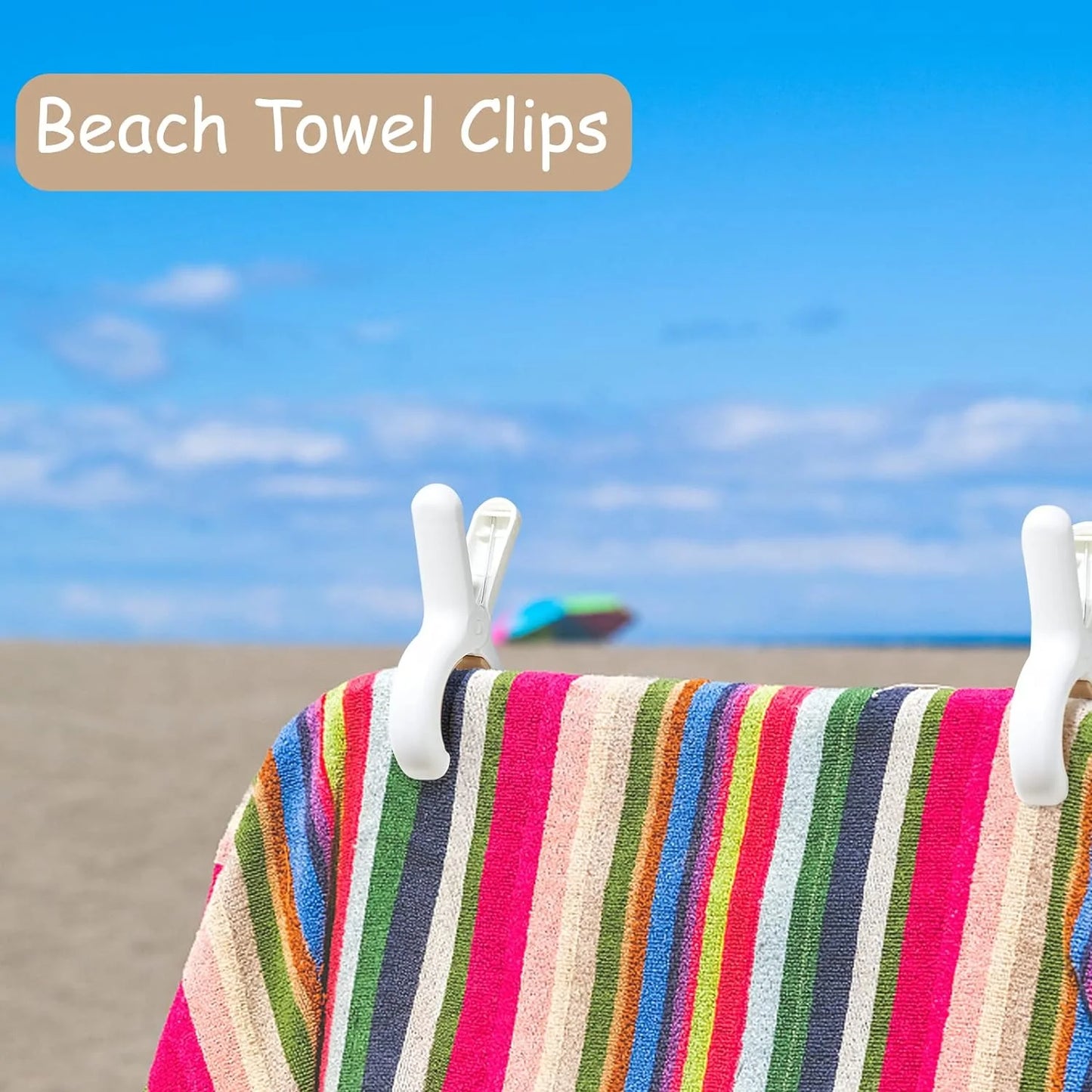 Paquete de 12 pinzas de plástico para ropa con resortes antioxidantes resistentes, pinzas resistentes para toallas de playa, pinzas para la ropa para mantener tu toalla seca.