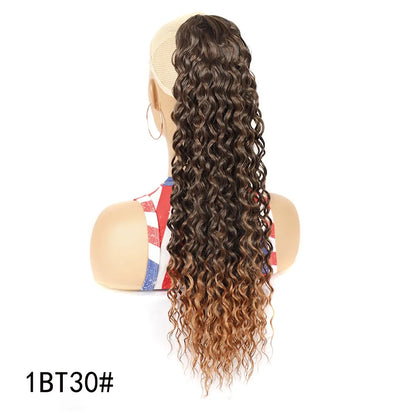H&STAR 22 Polegadas Longo Sintético Kinky Curly Cordão Rabo de Cavalo Envoltório Rabo de Cavalo Clipe em Extensões de Cabelo para Mulheres