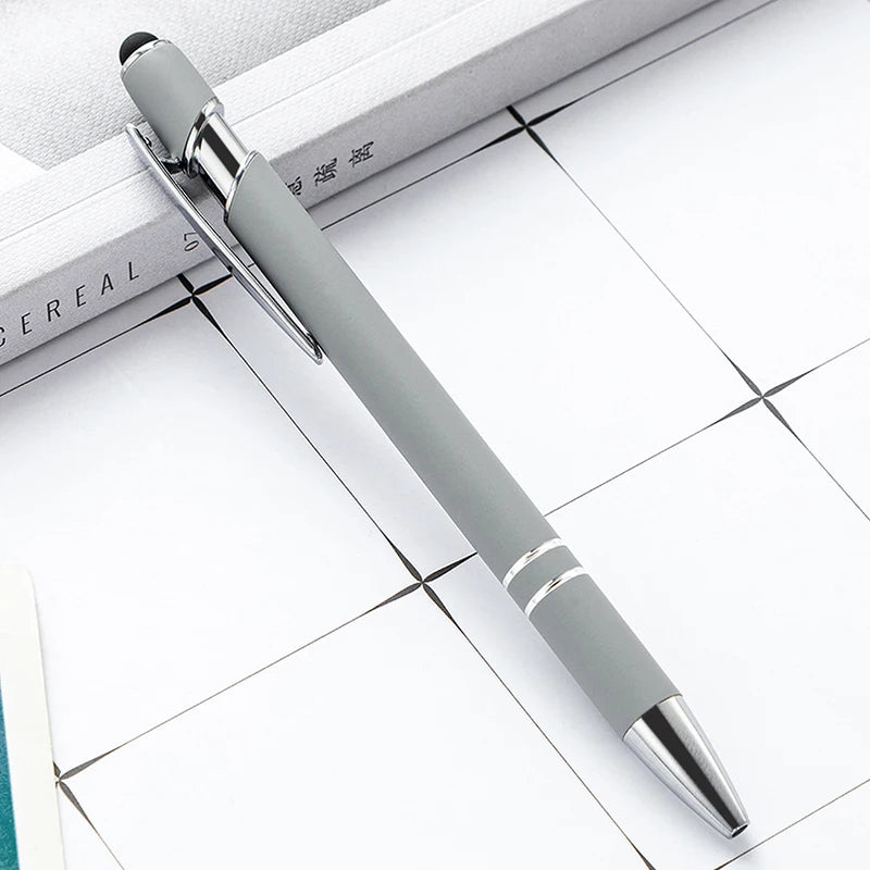 20-200 Pens Wholesale Metal Ballpoint Pen Touch Screen Pen Office School Advertising Pen Custom Logo Text Laser Engraving
