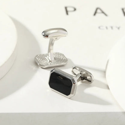 1Pair French Square Cufflinks Fashion Men's Business Banquet Suit Shirt Cuffs Buttons Luxury Wedding Cuff Links Gifts 2024 Trend