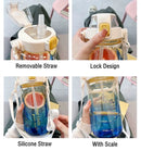 2000ml High Quality Sport Water Bottle With Straw Gym Fitness Outdoor Camping Cycling Hiking Drinking Plastic Bottles With Strap